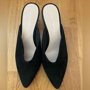 Loeffler Randall Vero Cuoio Black Suede Kitten Heel
